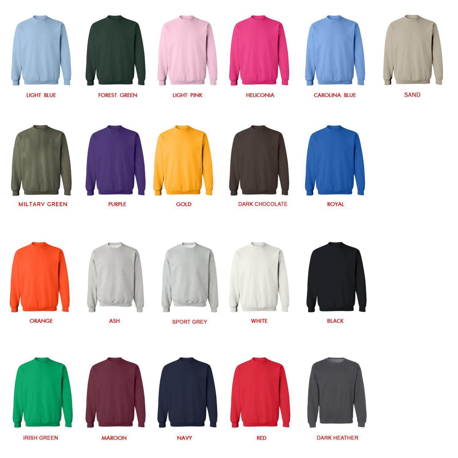 sweatshirt color chart - Zelda UK Shop