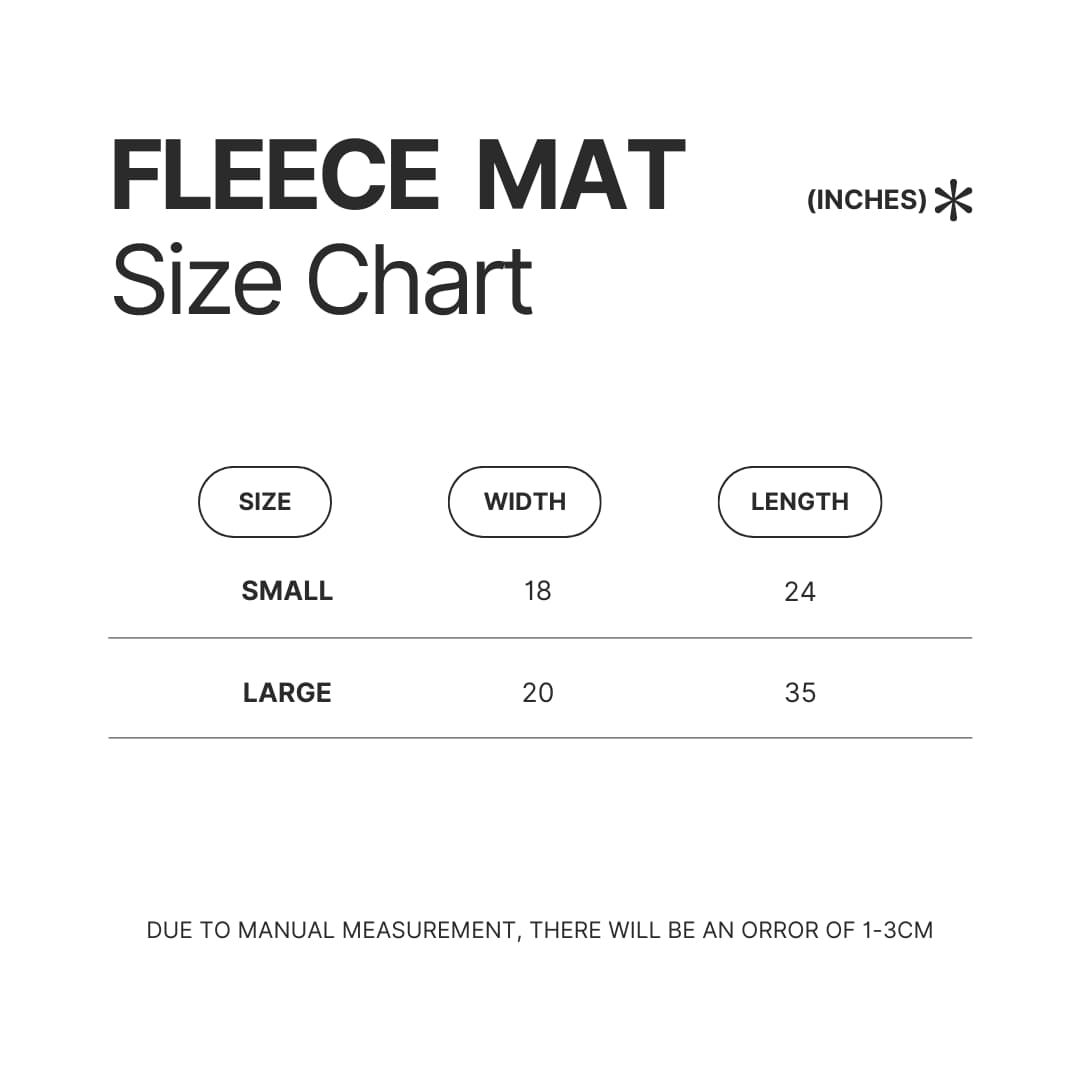 Fleece Mat Size Chart - Zelda UK Shop