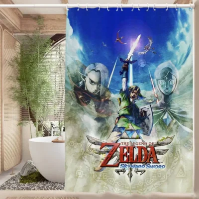 Zelda High-Quality Shower Curtain
