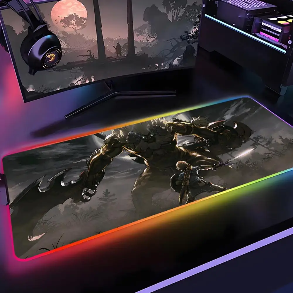 Zeldas of Legends Mouse Pad Gamer Rgb Desk Mat Back Light Led Mousepad Setup Gaming Accessories Deskmat Big Mousepad Backlight z-7