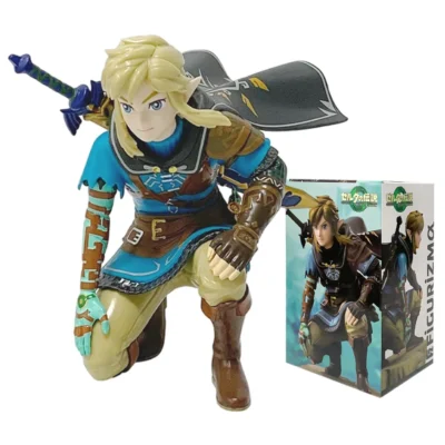 12cm Legend Of Zelda Anime Link Kingdom Of Tears Squatting Position Statue Figure