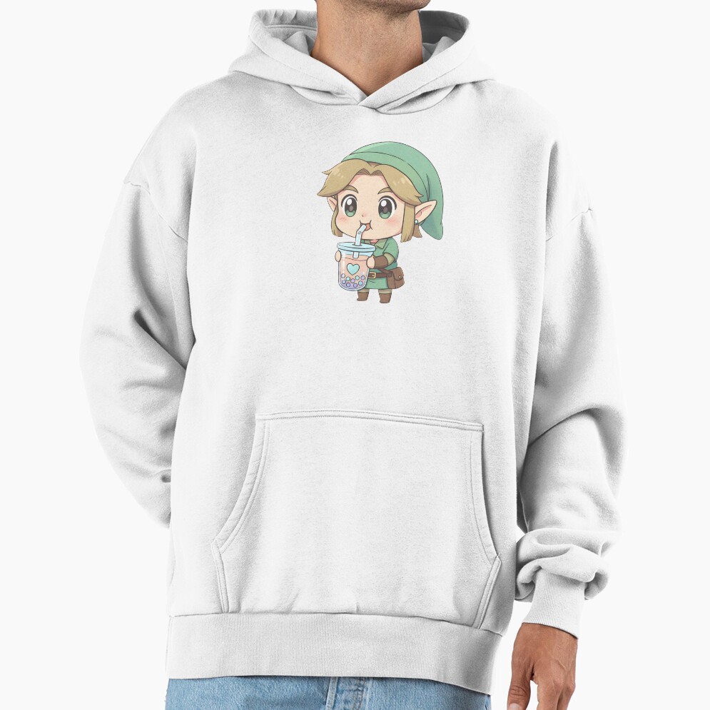 Cute Chibi Link Drinking Boba Tea Hoodie