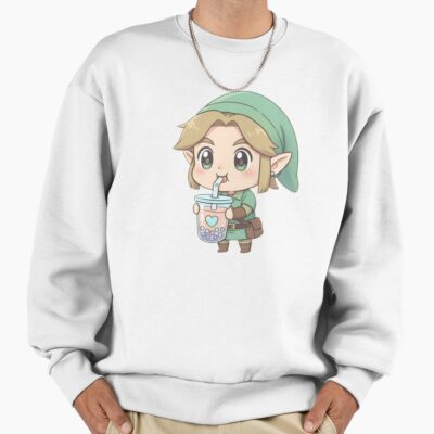 Cute Chibi Link Drinking Boba Tea Sweatshirt