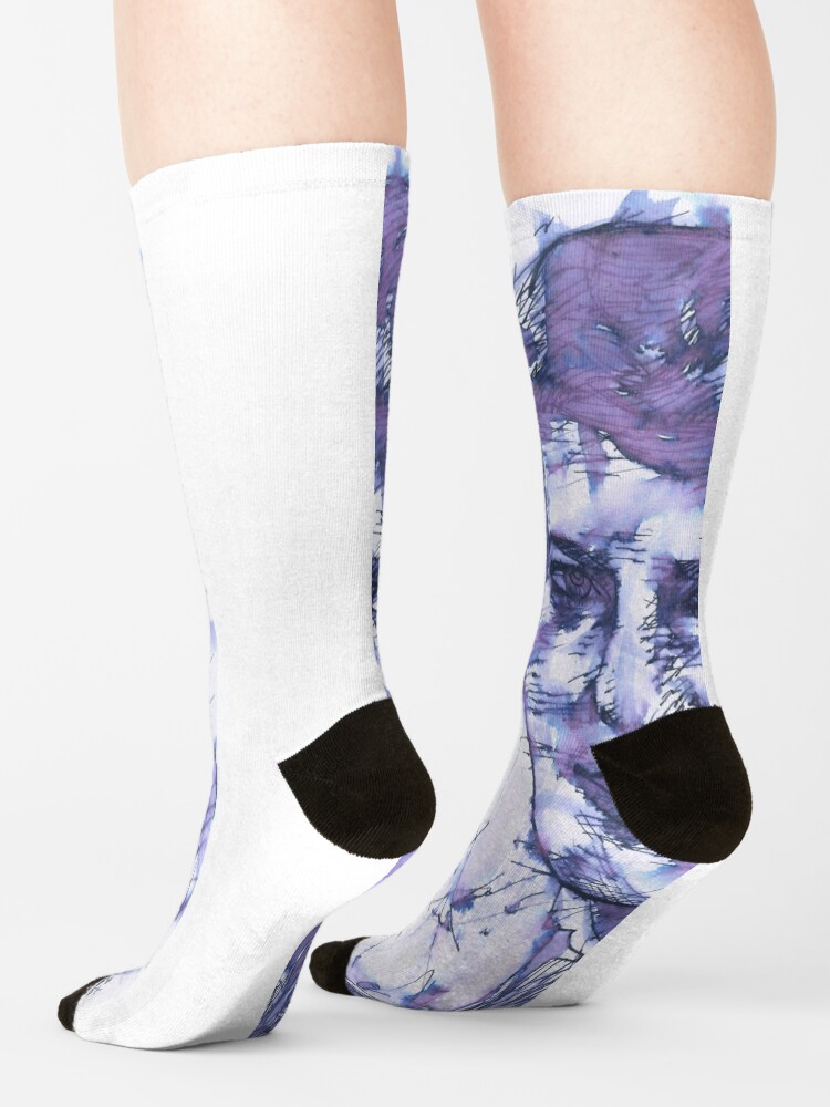 Zelda Fitzgerald Watercolor And Ink Portrait 1 Socks - Image 2